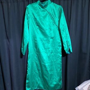 Chic Teal Long Sleeve Dress